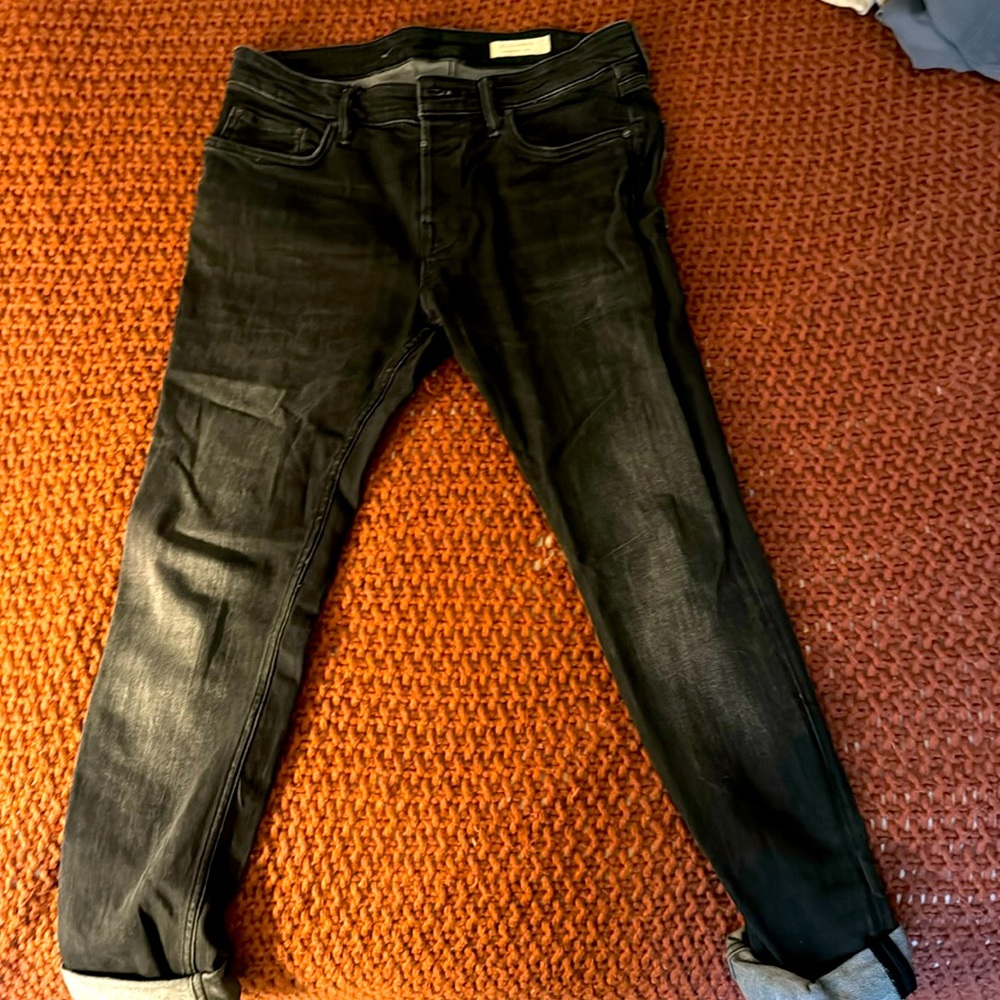 All Saints. 31” w. Faded black jeans
